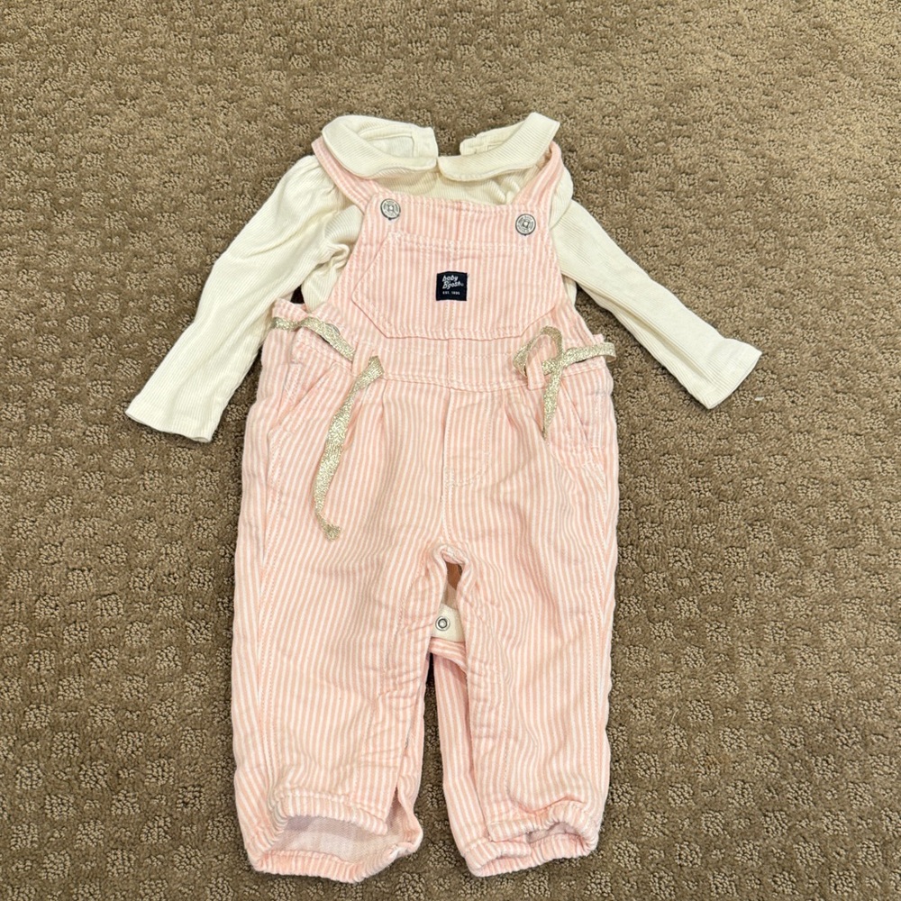 Charming Pink Striped Overalls for Kids